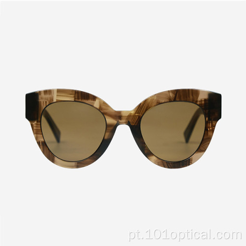 Óculos de sol feminino Cat Eye Acetate da moda